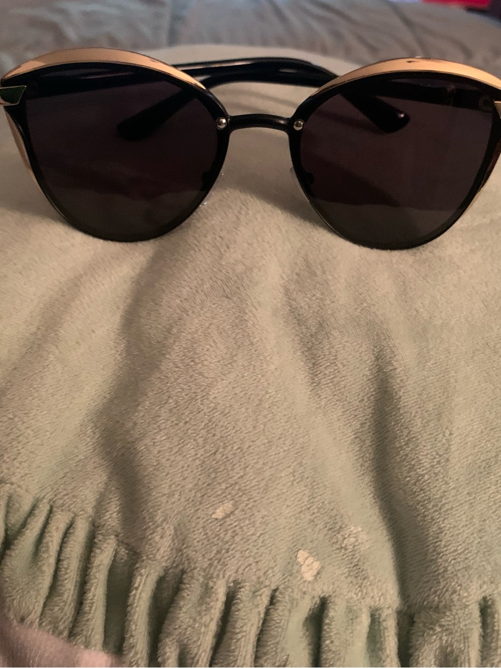 Women's Sunglasses Black with Gold Accent